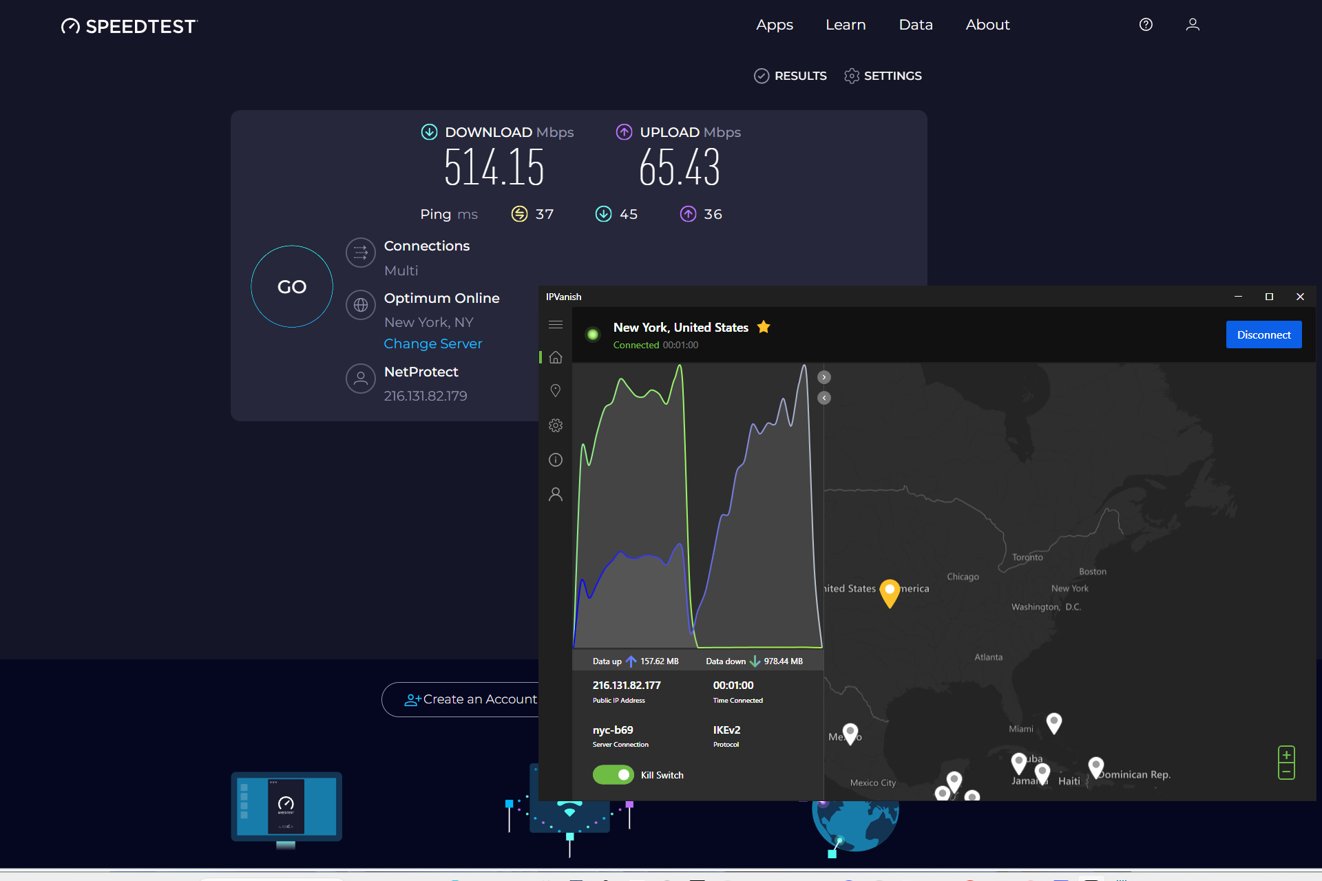 Most IPVanish servers were significantly faster with IKEv2 protocol.