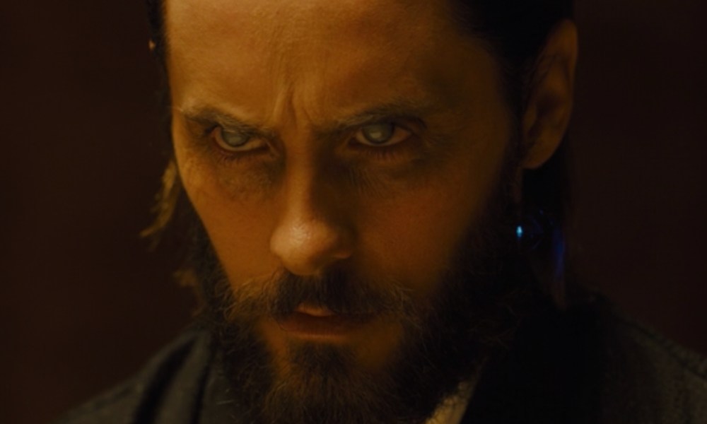 Jared Leto furrows his eyebrows in Blade Runner 2049.