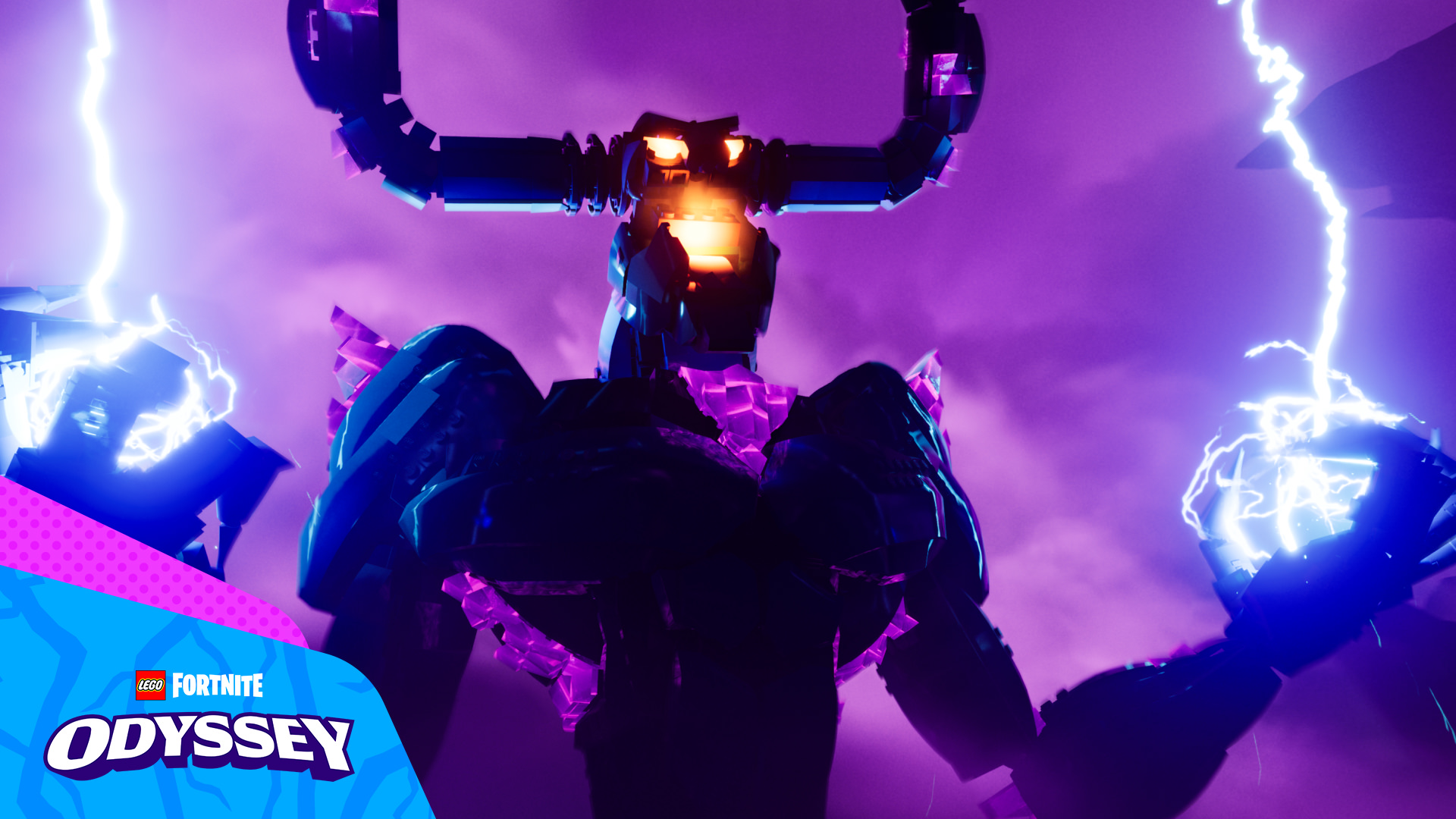 Una imagen del Rey Tormenta en Lego Fortnite Odyssey.