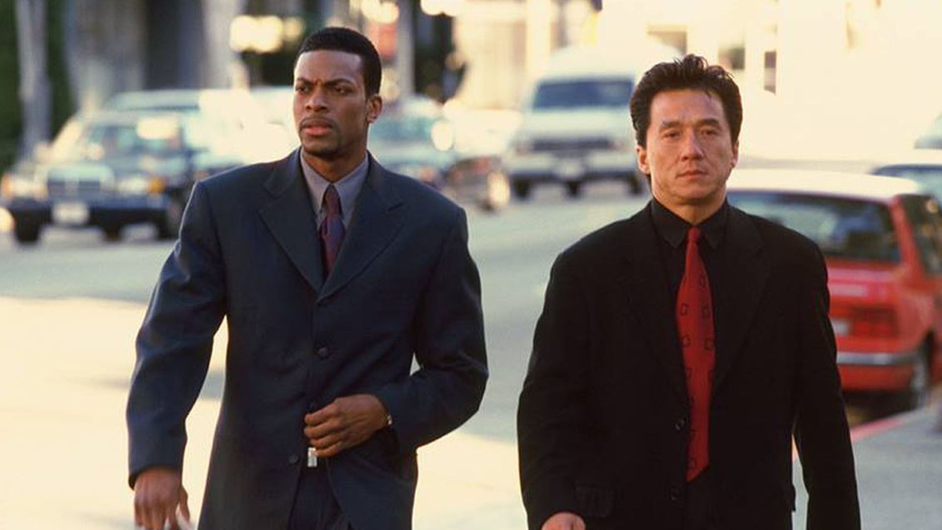 Chris Tucker and Jackie Chan in Rush Hour.