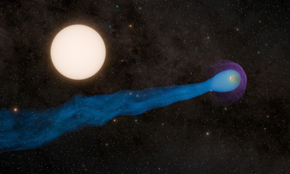 Artist's concept depicts new research that has expanded our understanding of exoplanet WASP-69 b's "tail."