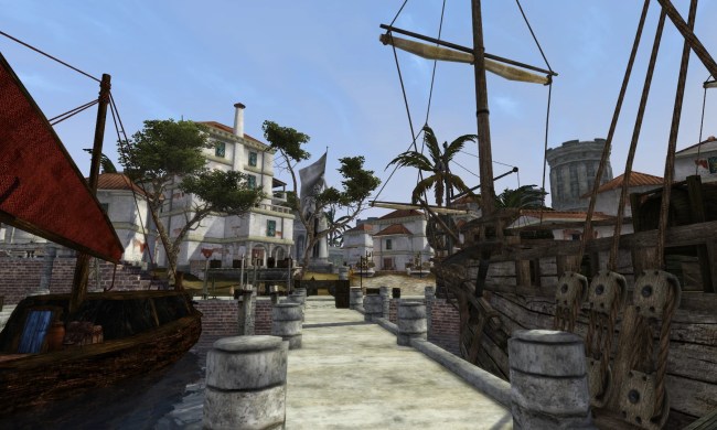 A screenshot from the Abecean Shores Morrowind mod.