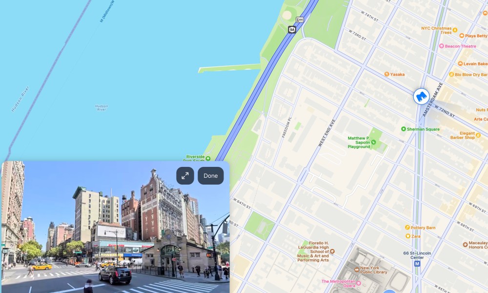 Apple Maps' Look Around feature on the web.