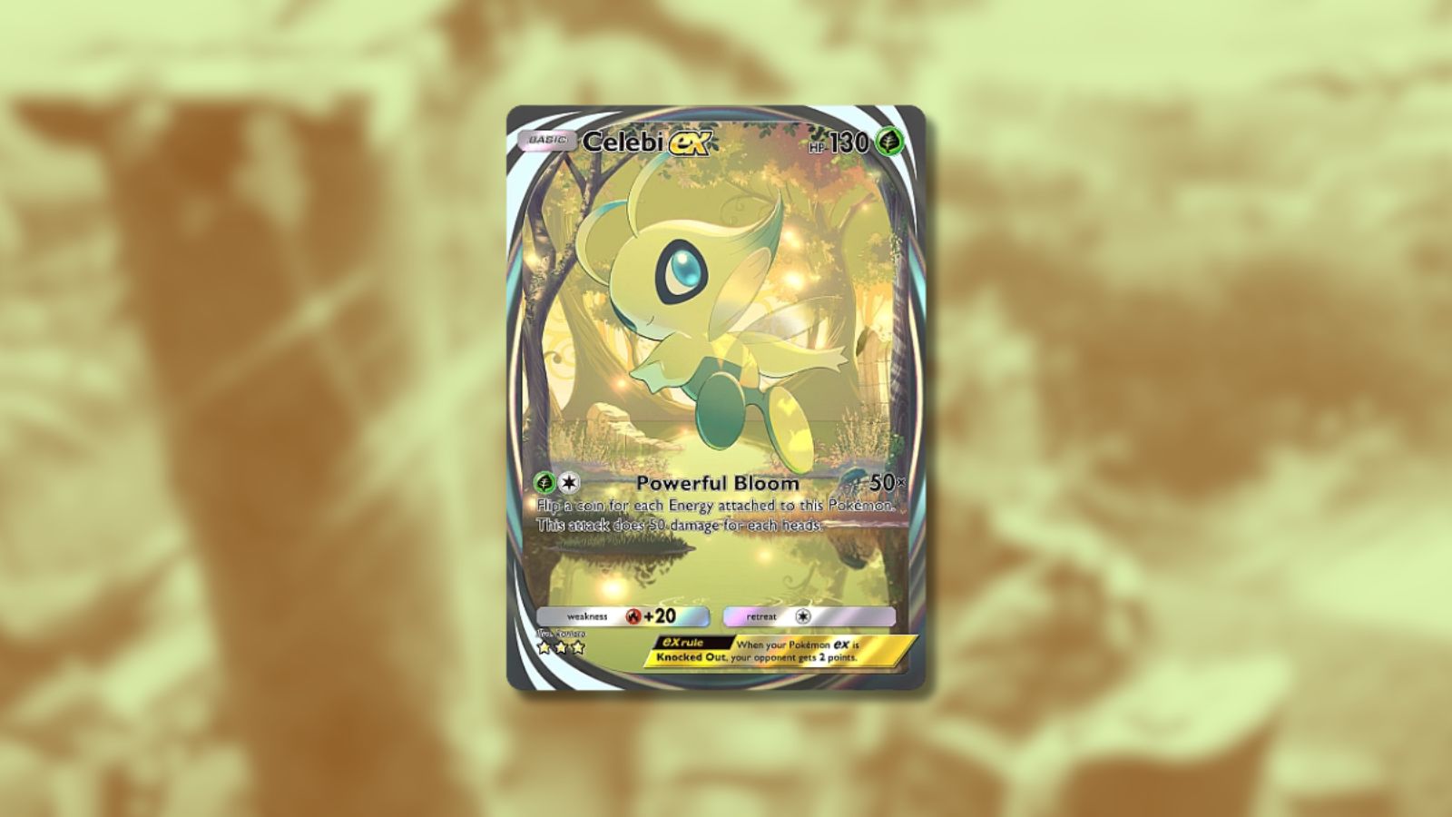 Tarjeta ex de Celebi en Pokémon TCG Pocket.