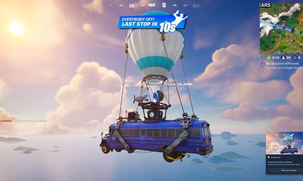 Fortnite battle bus.