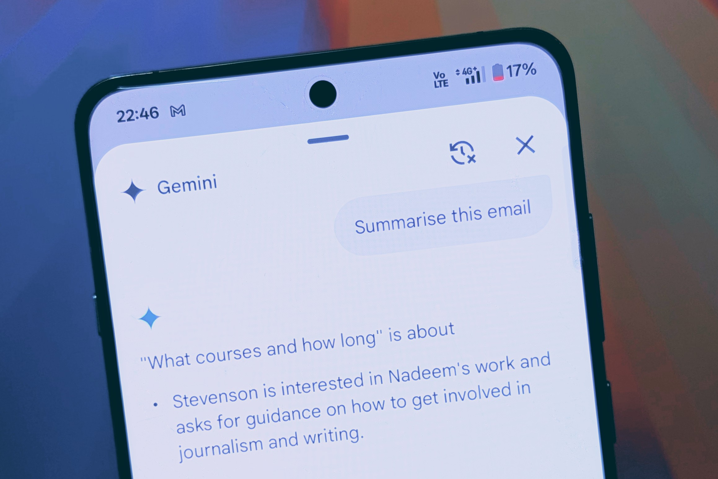 Summarize your emails using Gemini.