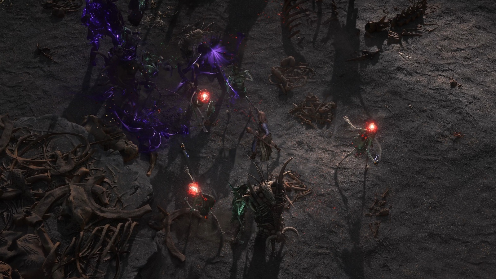 Bruxas invocando lacaios no Path of Exile 2.