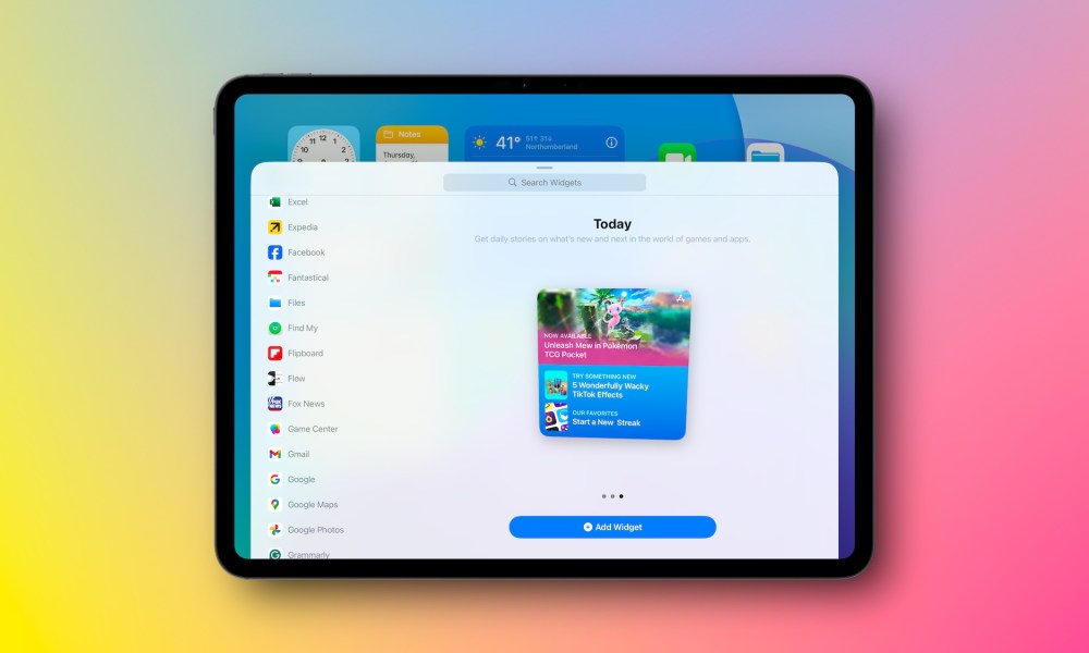 Using widgets on iPadOS.