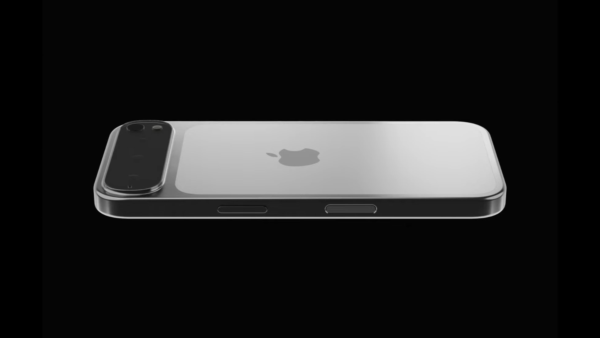 Durchgesickertes Rendering der Seitenansicht der Rückseite des iPhone 17 Pro Max.