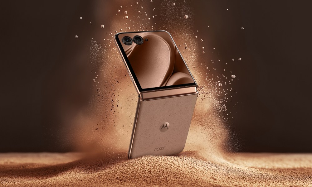 The Motorola Razr Plus 2024 in Mocha Mousse.