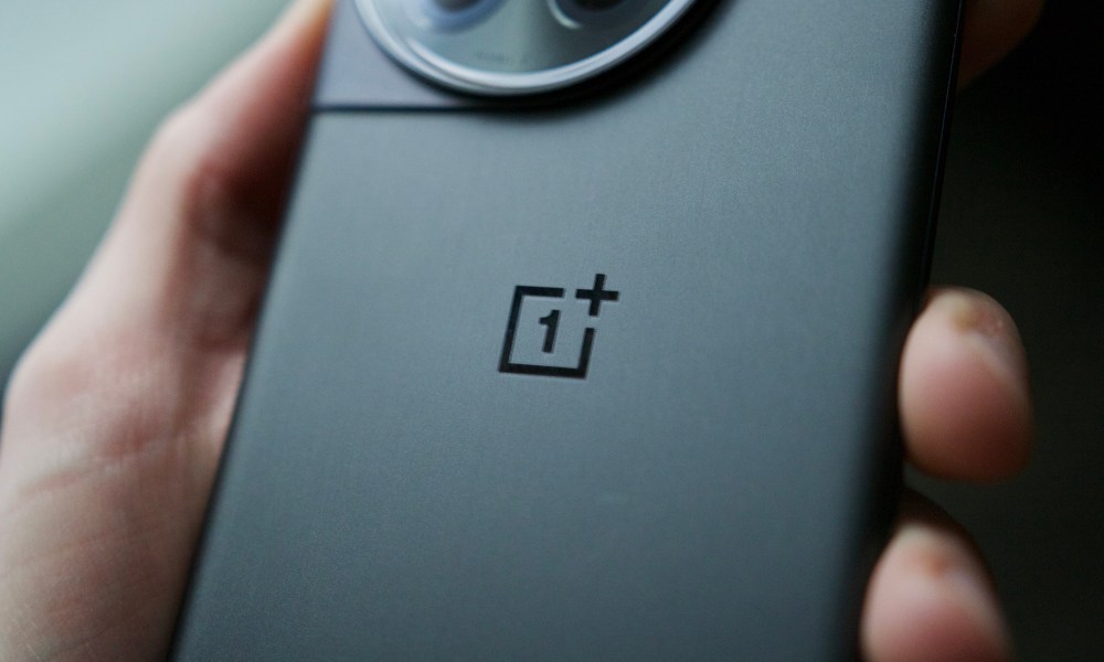 The OnePlus logo on the back of the OnePlus 12R.