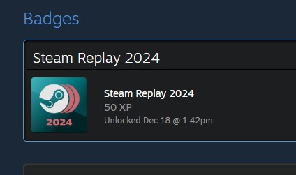 Steam Replay 2024 rozeti.