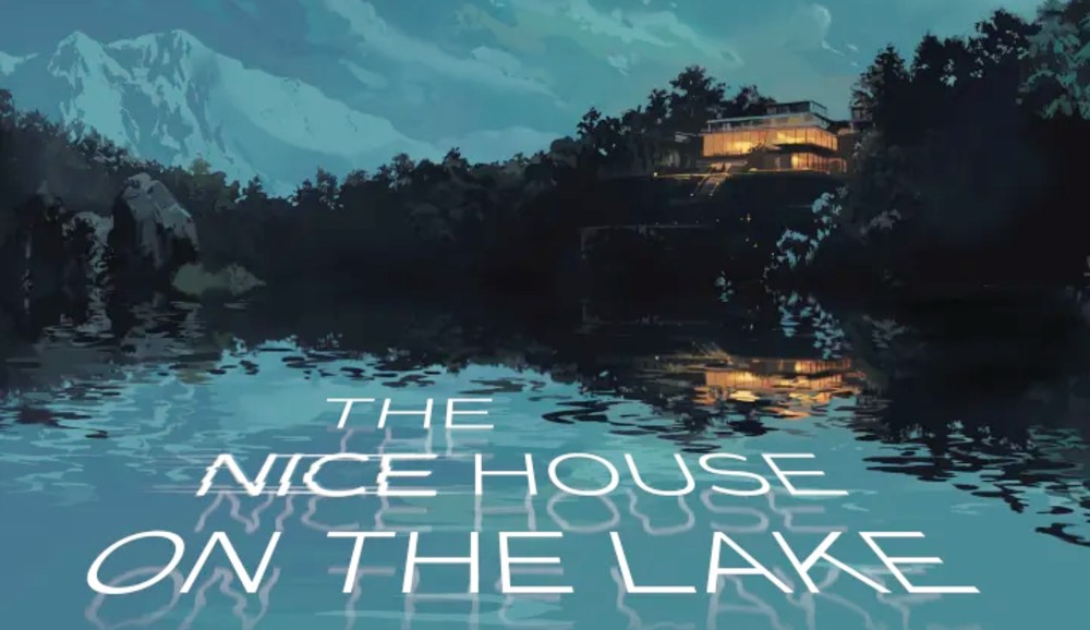 Uma página de título de The Nice House by the Lake.