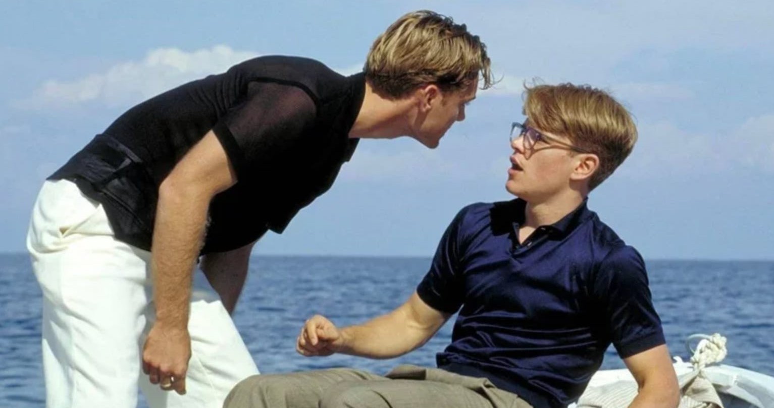 Dickie shouts at Tom in The Talented Mr. Ripley.