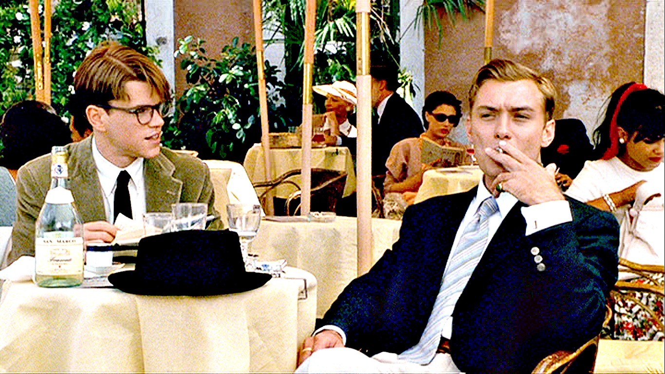 Tom looks at Dickie in The Talented Mr. Ripley.