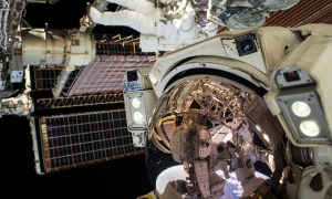 NASA astronaut Shane Kimbrough and ESA (European Space Agency) astronaut Thomas Pesquet conduct a spacewalk to complete work on the International Space Station on June 25, 2021.