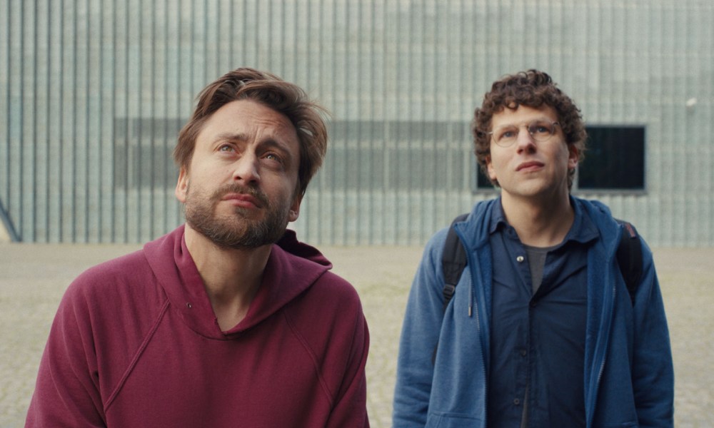 Kieran Culkin and Jesse Eisenberg in A Real Pain.