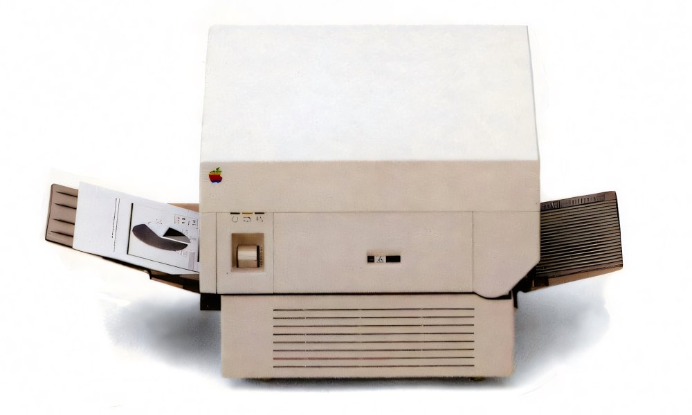 An old photo of Apple's LaserWriter, one of the first laser printers.