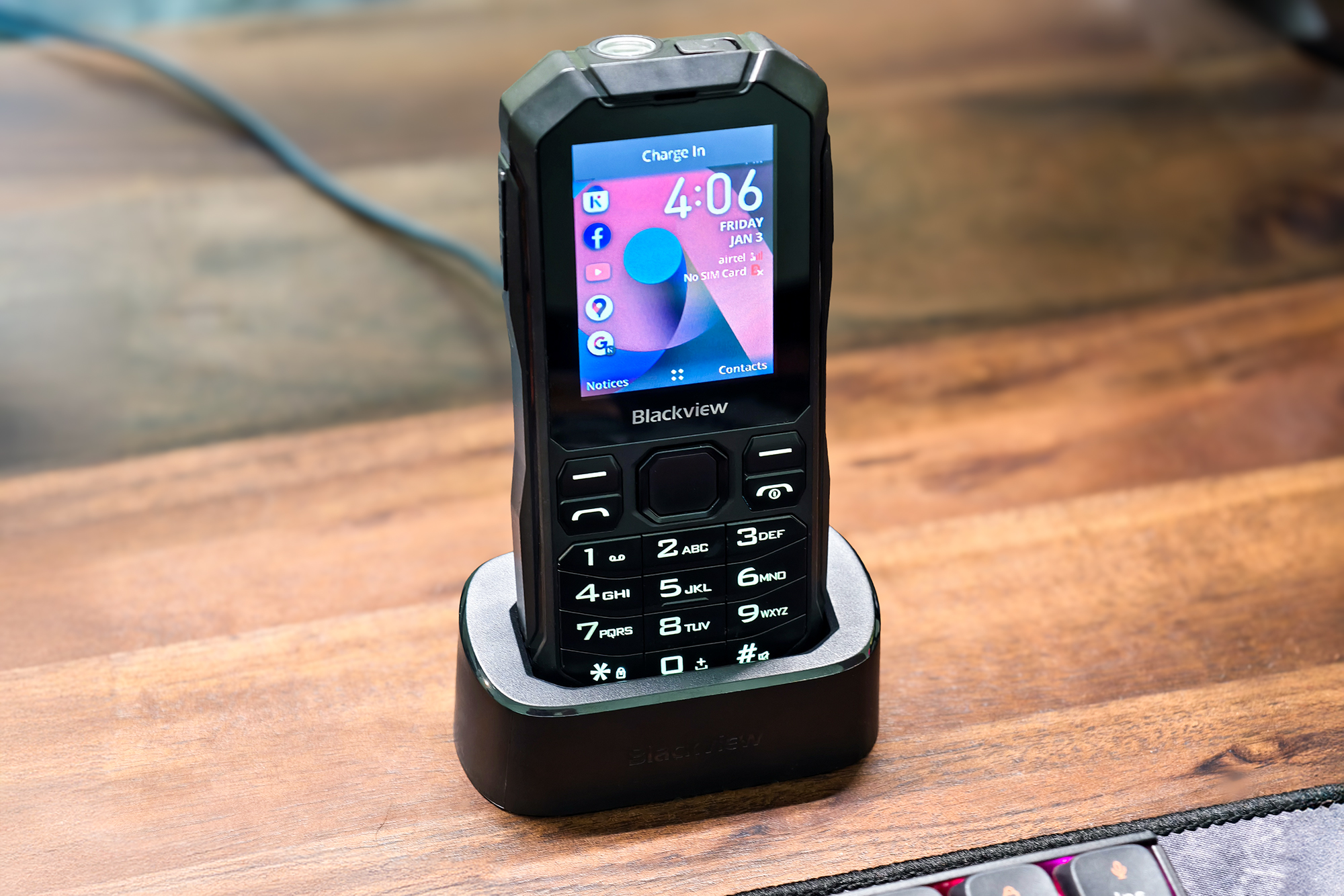 Blackview N1000 Rugged 4G Dumb Feature Phone Carging cradle.