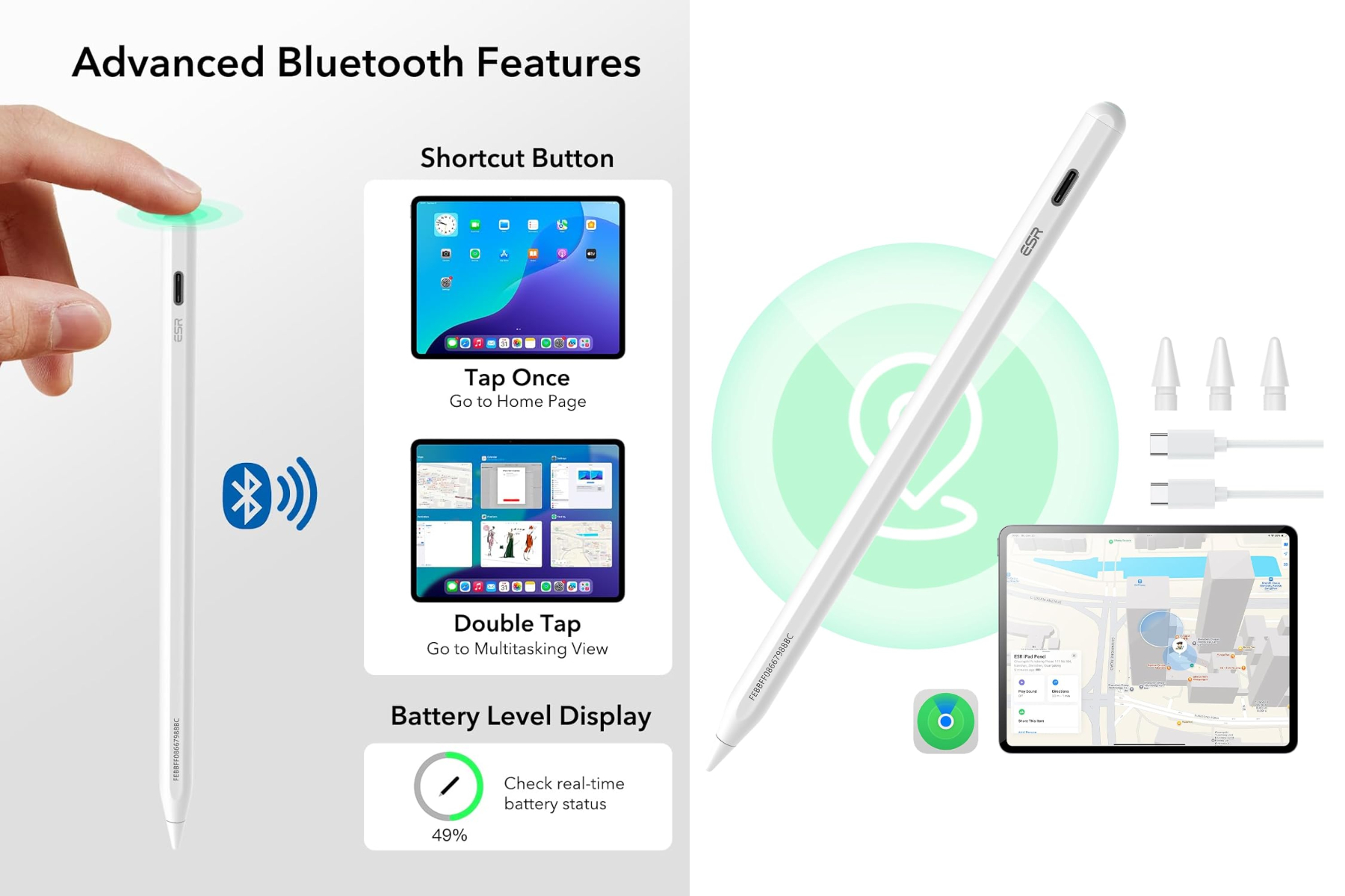 Features of ESR Geo Digital Pencil stylus.