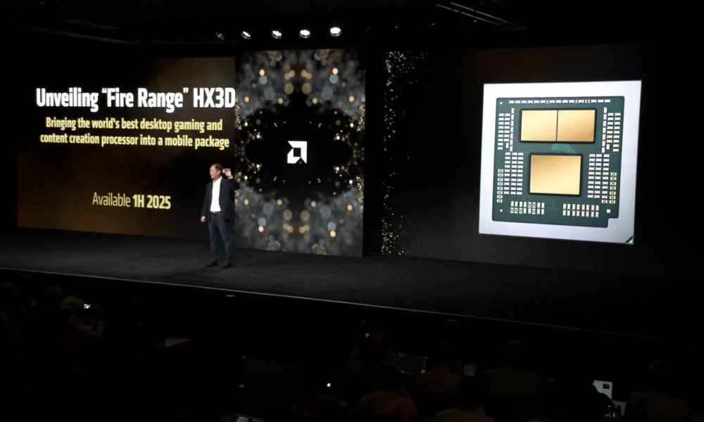 The AMD Fire Range laptop CPU announced at CES 2025.