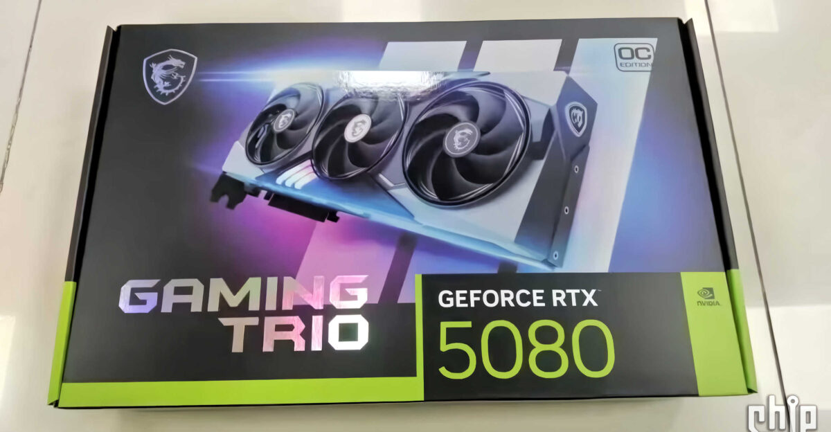 Uma caixa para a Nvidia RTX 5080.