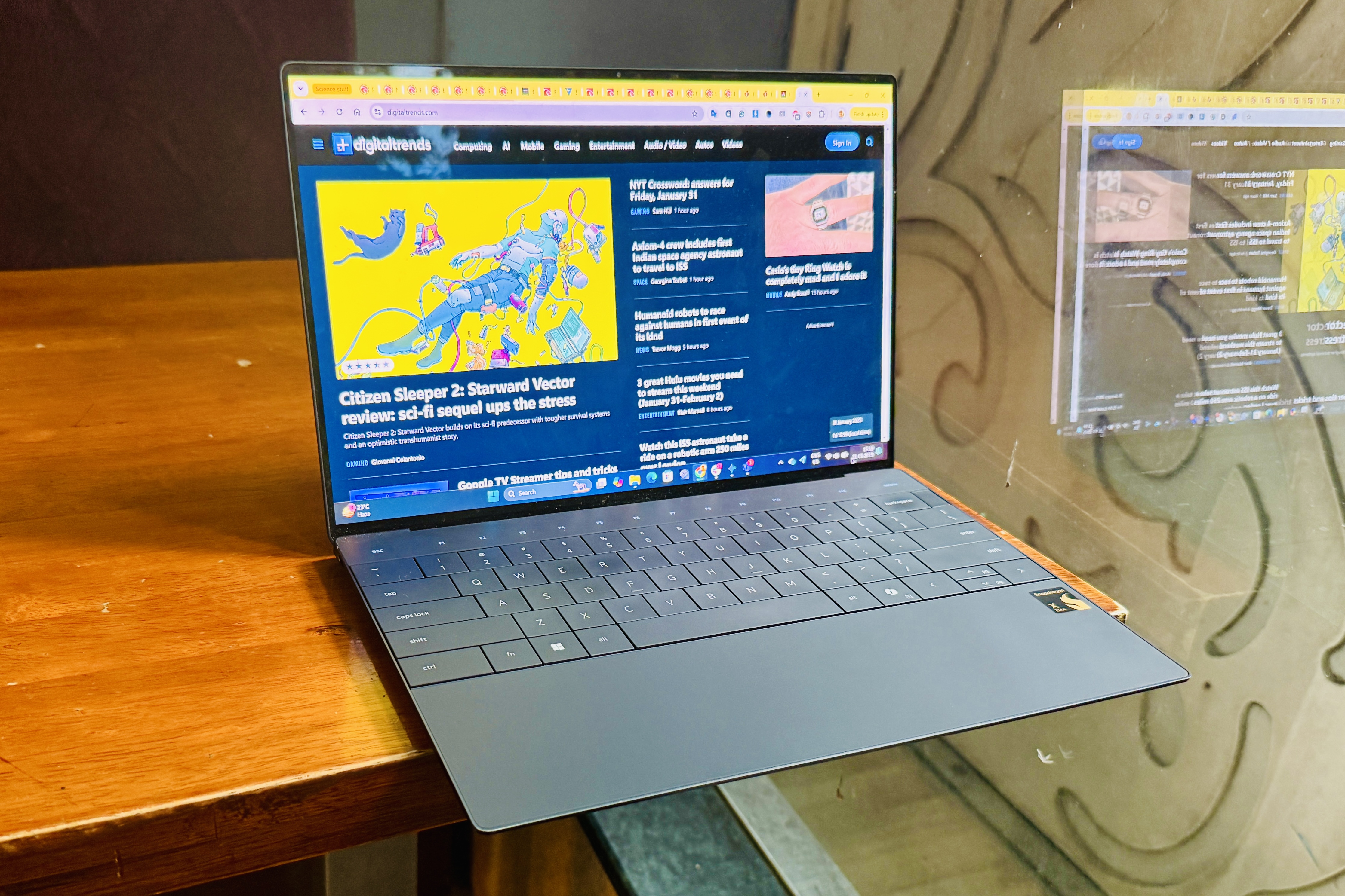 Browsing the web on Dell XPS 13 with Snapdragon X Elite processor.