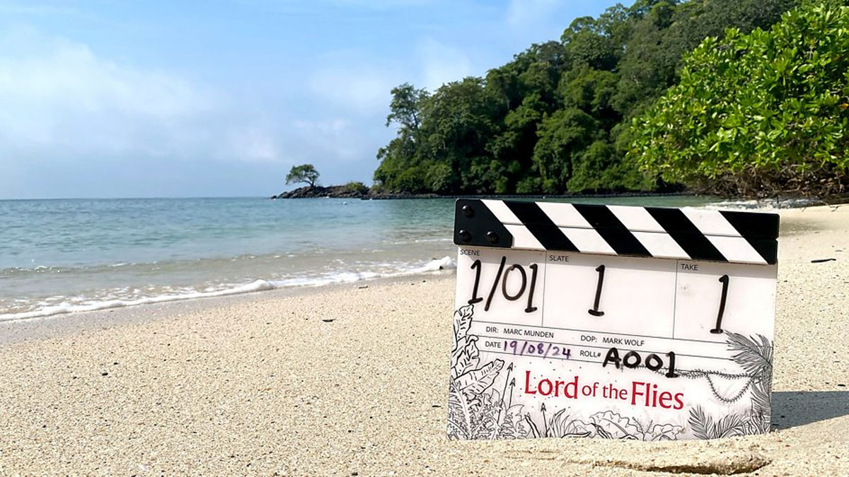 A teaser image of the Lord of the Flies clapperboard.