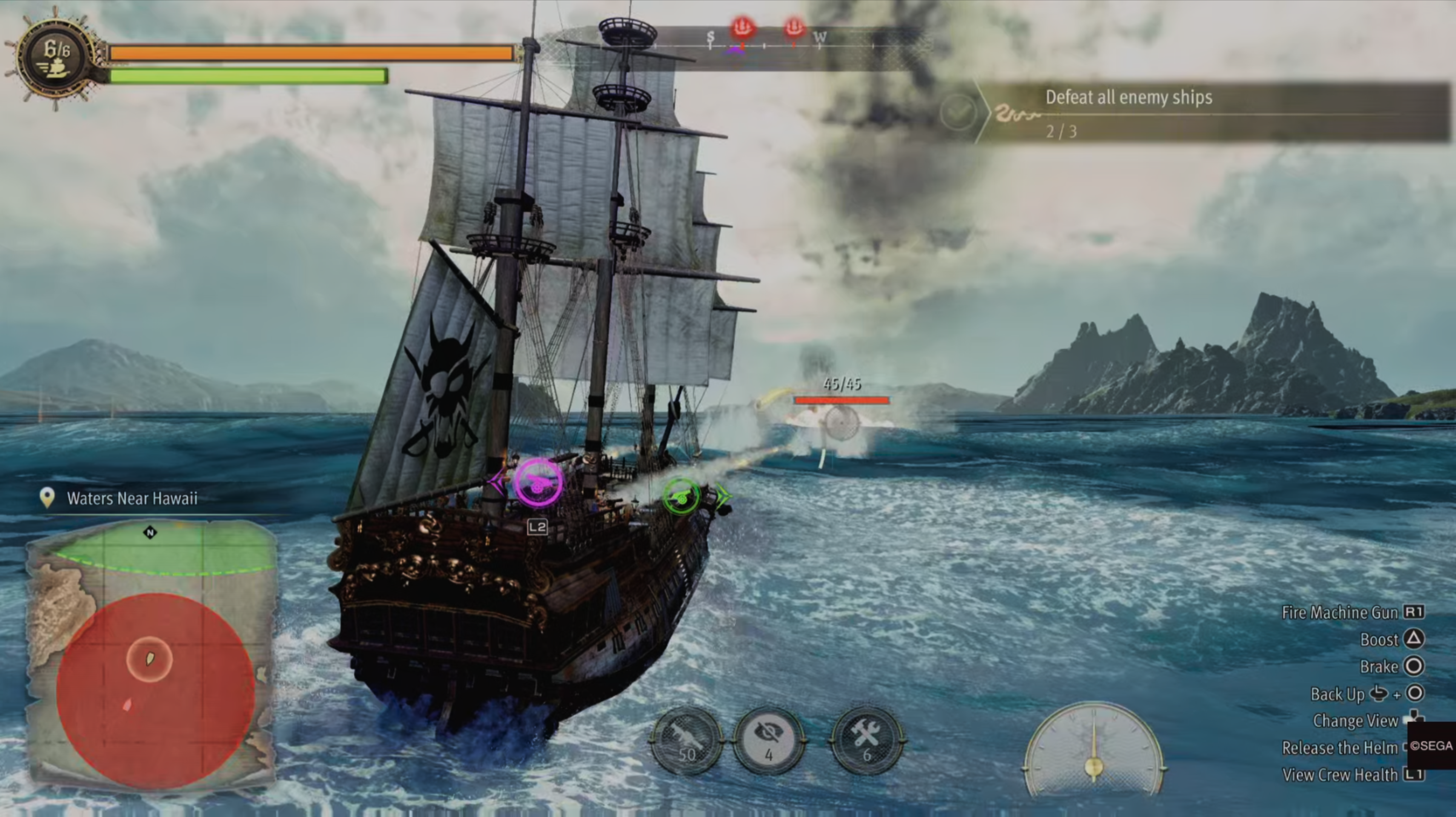 Open seas traversal in Like a Dragon: Pirate Yakuza in Hawaii.