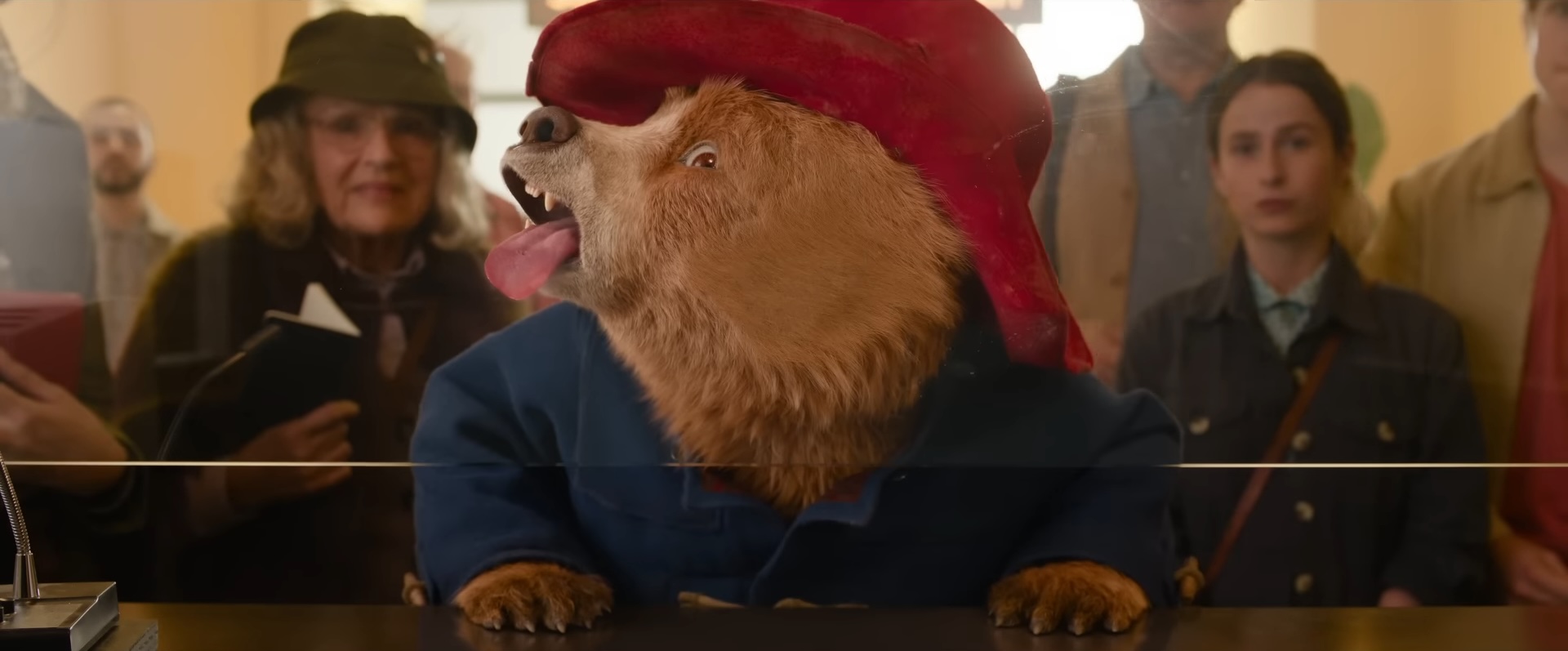 Paddington pressing his face against glass in "Paddington in Peru."