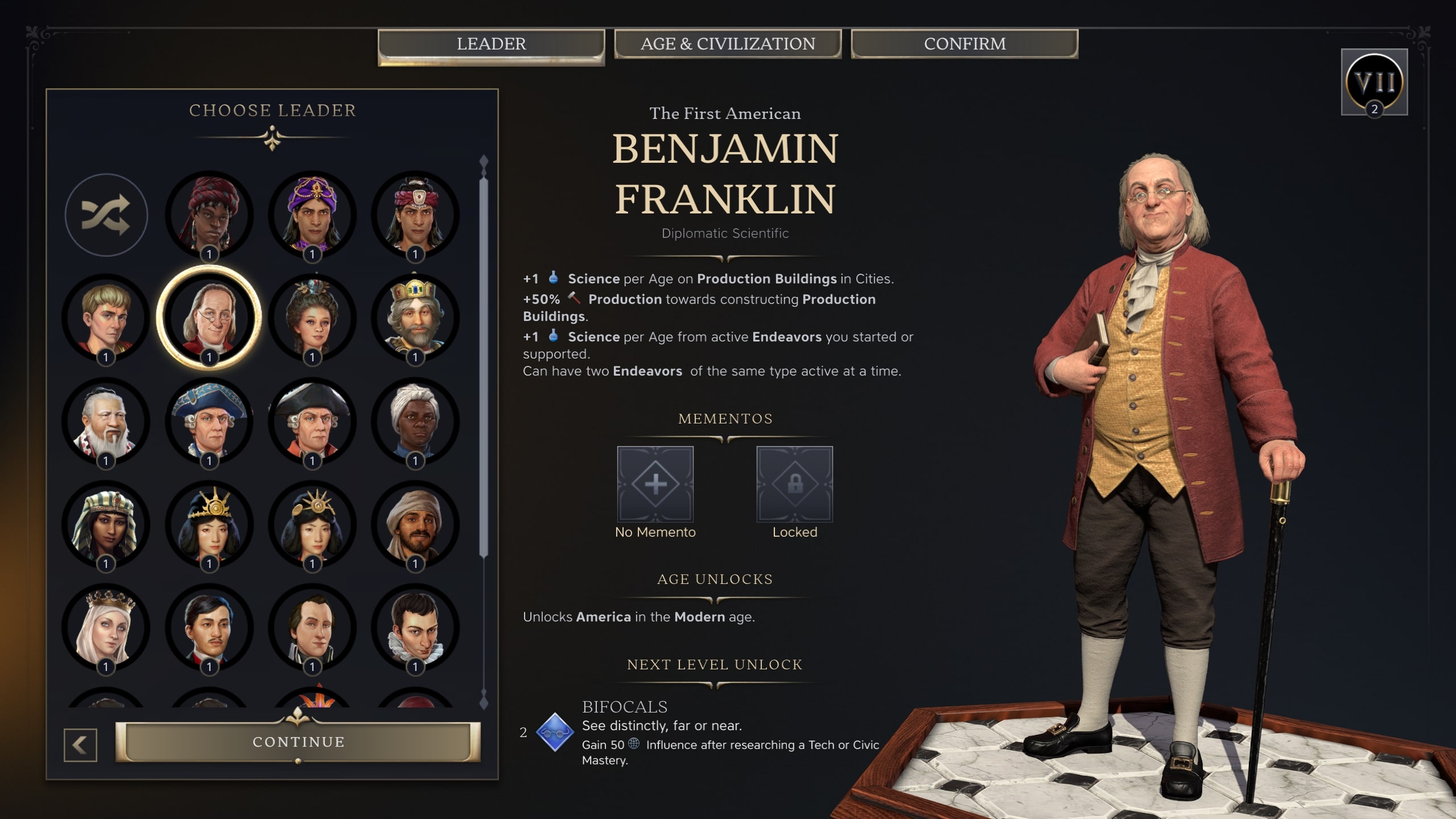 Un líder en Civilization 7.