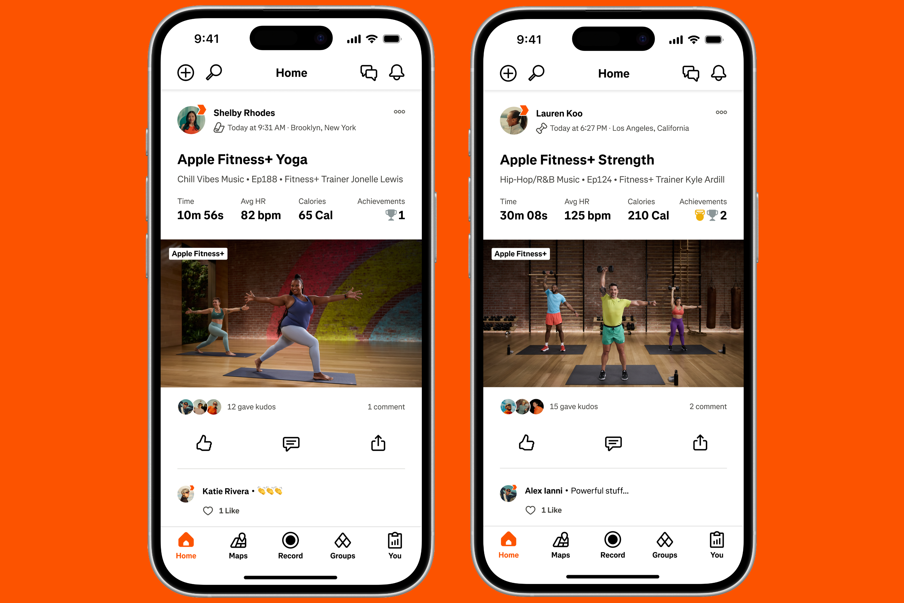 Nouvelle intégration Strava avec les entraînements Apple Fitness+.