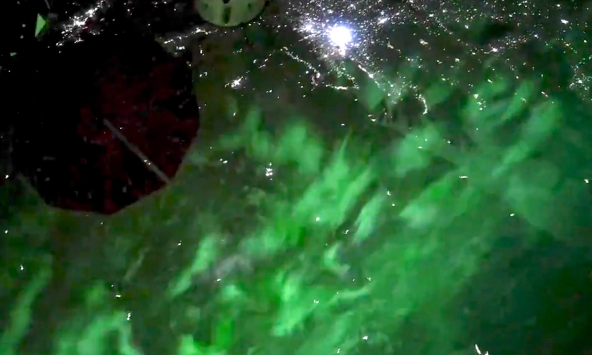 An aurora viewed from the space station in January 2025.