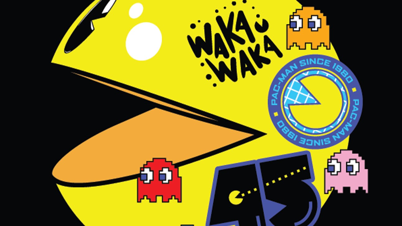 Art officiel du 45e anniversaire de Pac-Man.