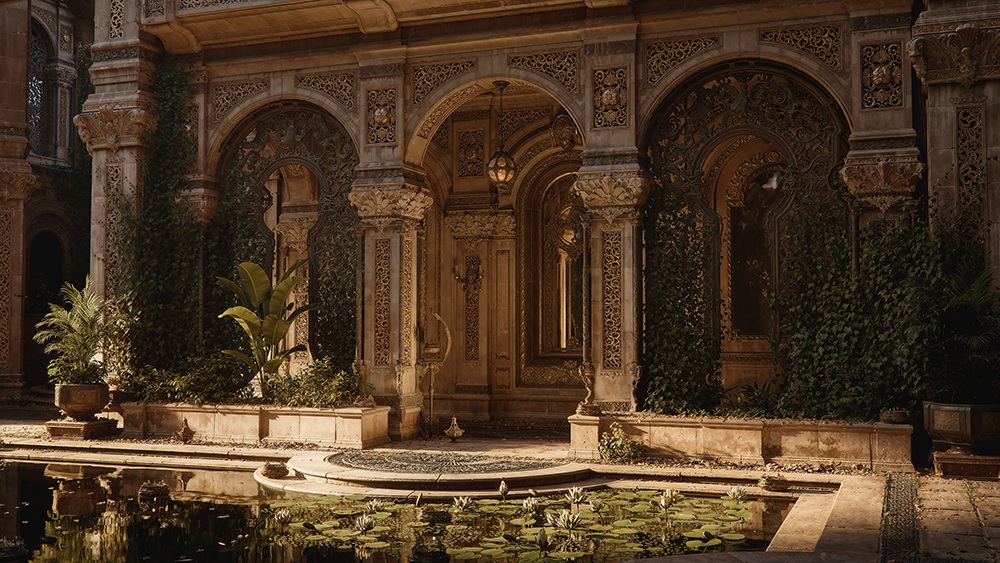 Un palacio en un videojuego.