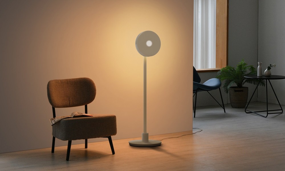 The LG PF600U projector-lamp-Bluetooth speaker.