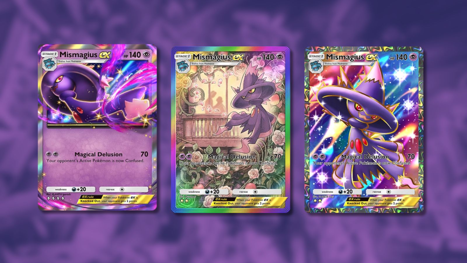 Mismagius ex cards in Pokemon TCG Pocket.