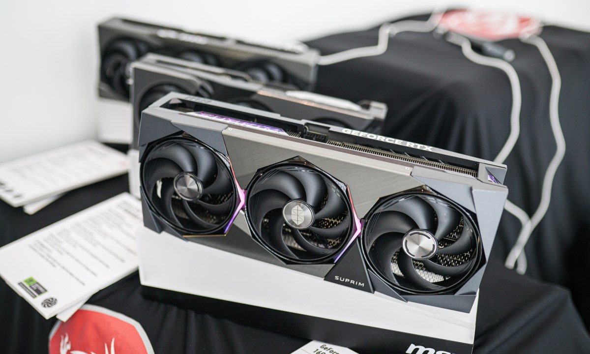 A range of Nvidia RTX 50-series graphics cards.