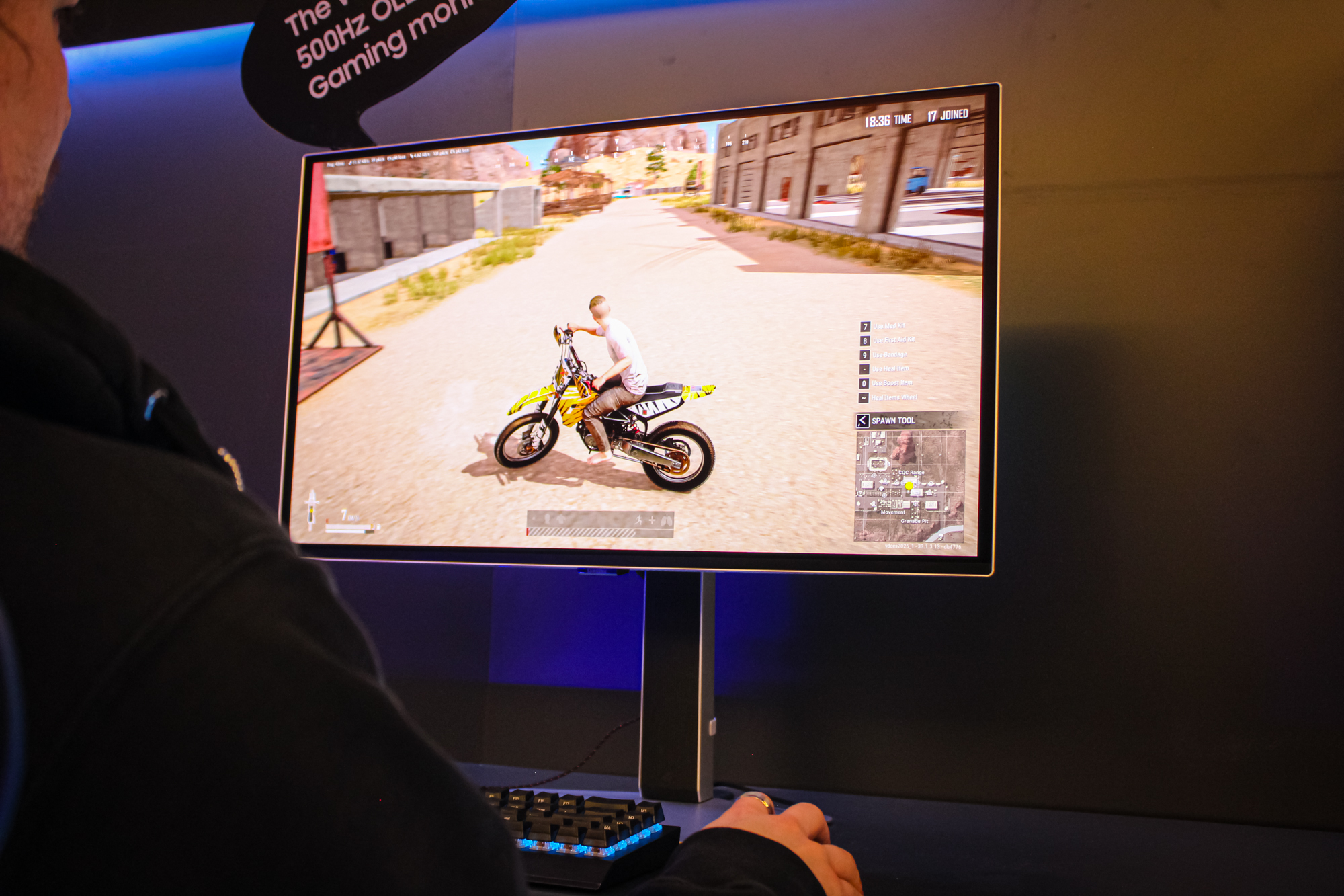 Jacob Roach playing a game on the Samsung Odyssey OLED G6 monitor.