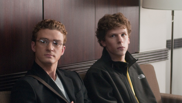 Justin Timberlake and Jesse Eisenberg in The Social Network.