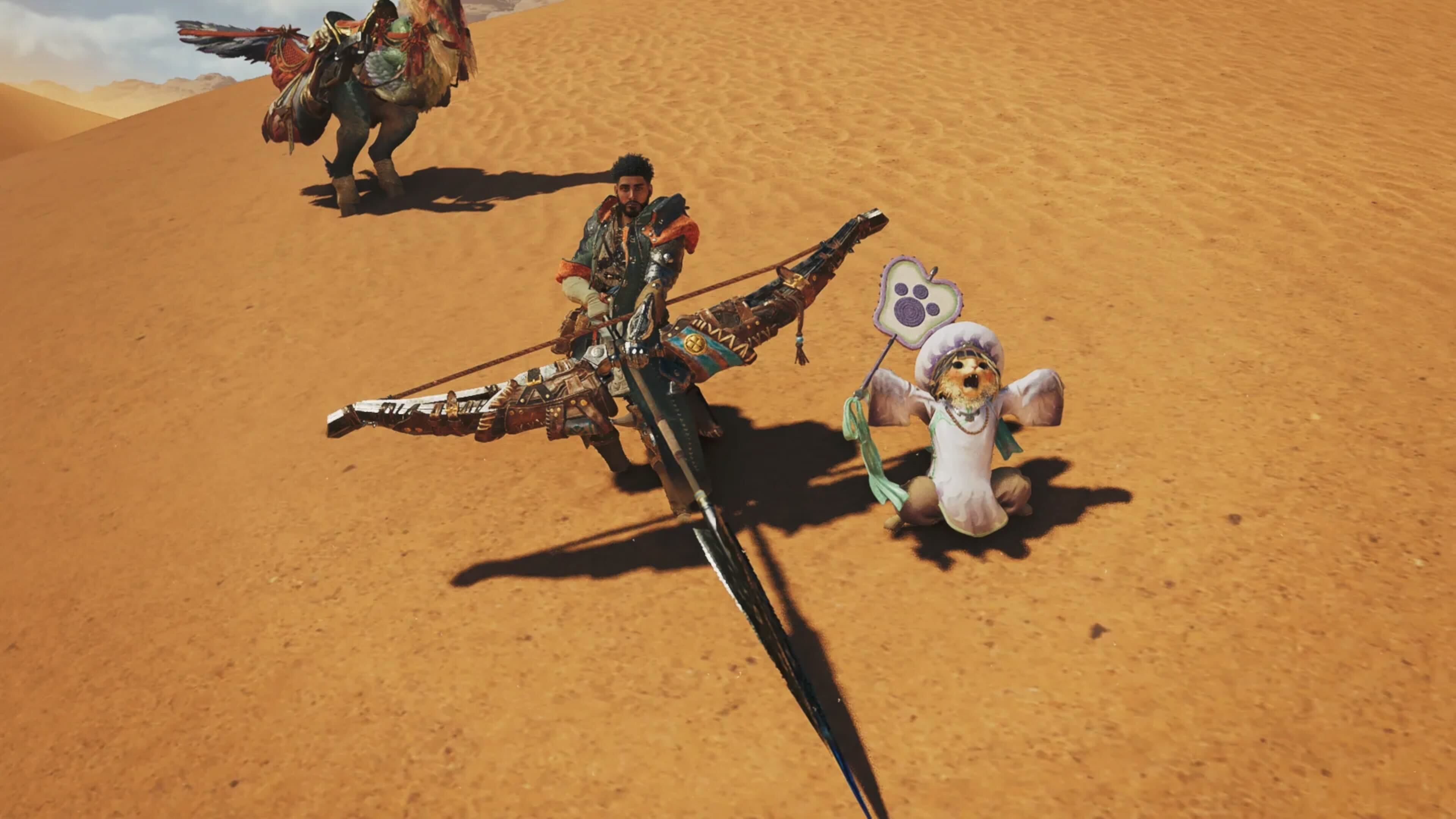 A Monster Hunter Wilds character wielding the Bow.