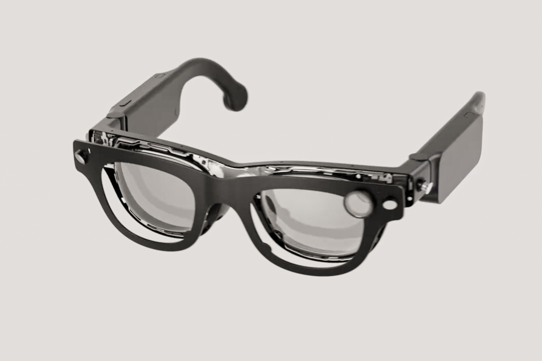 Front view of Meta Aria Gen 2 smart glasses.