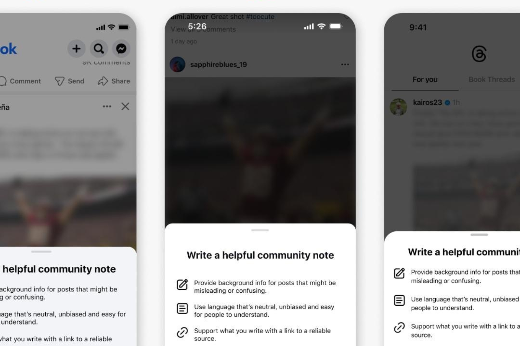 Regeln für Community-Notizen auf Facebook und Instagram