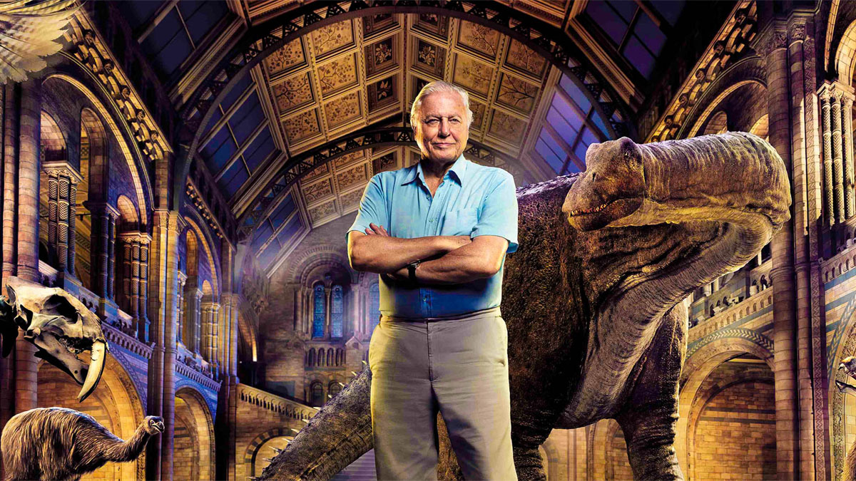 David Attenborough em uma foto promocional do Nature Museum Alive.