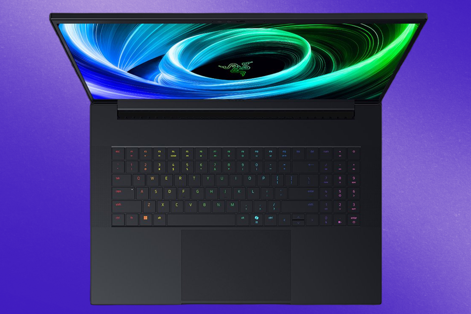 Вид сверху на новый ноутбук Razer Blade 18.