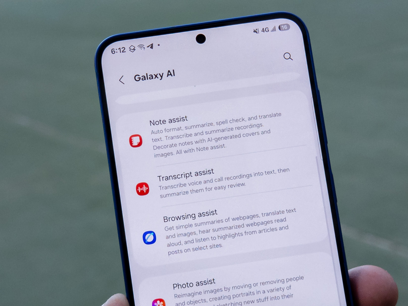 Das Galaxy AI-Menü auf dem Samsung Galaxy S25 Plus