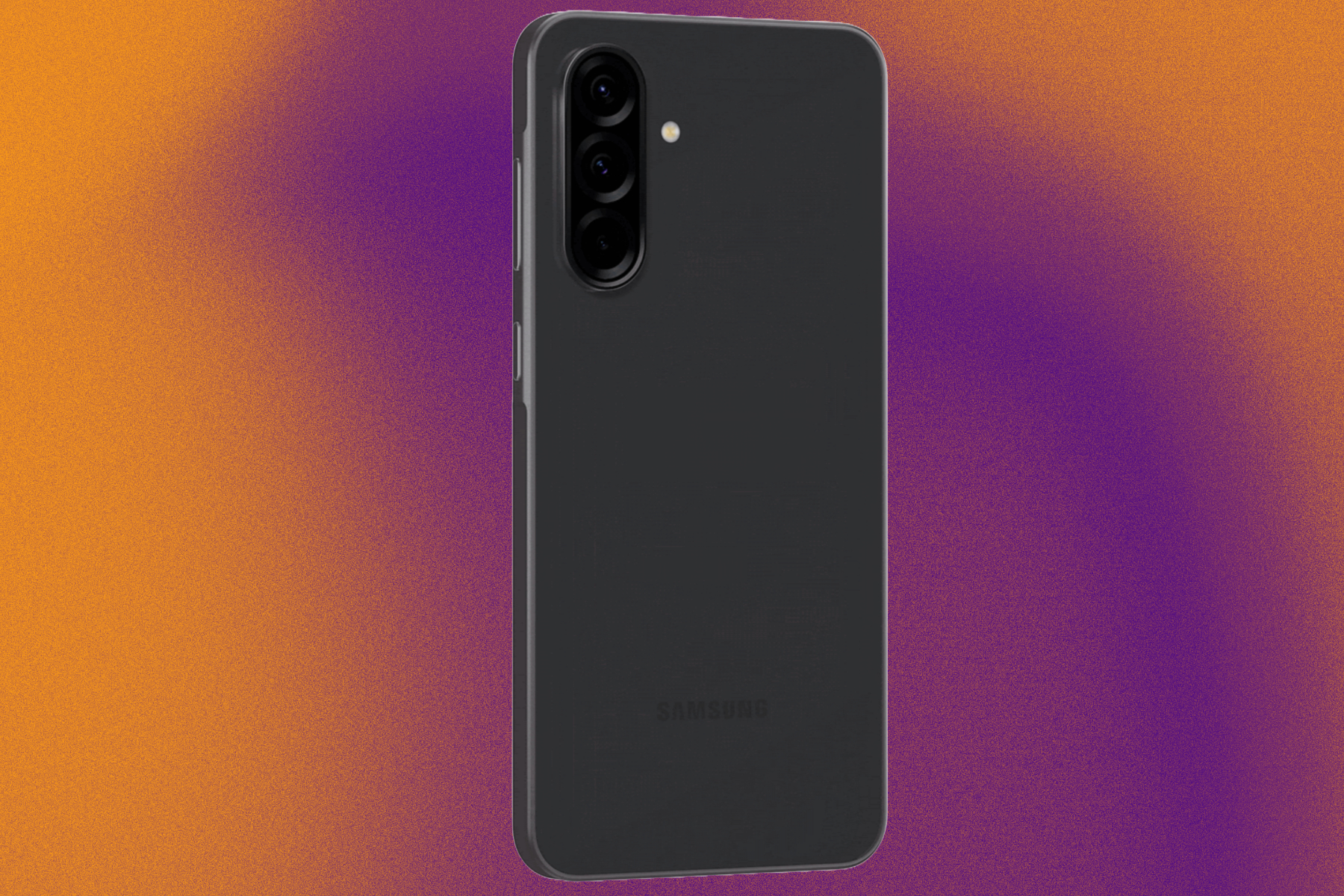 Renderização vazada do Samsung Galaxy A36 em preto.