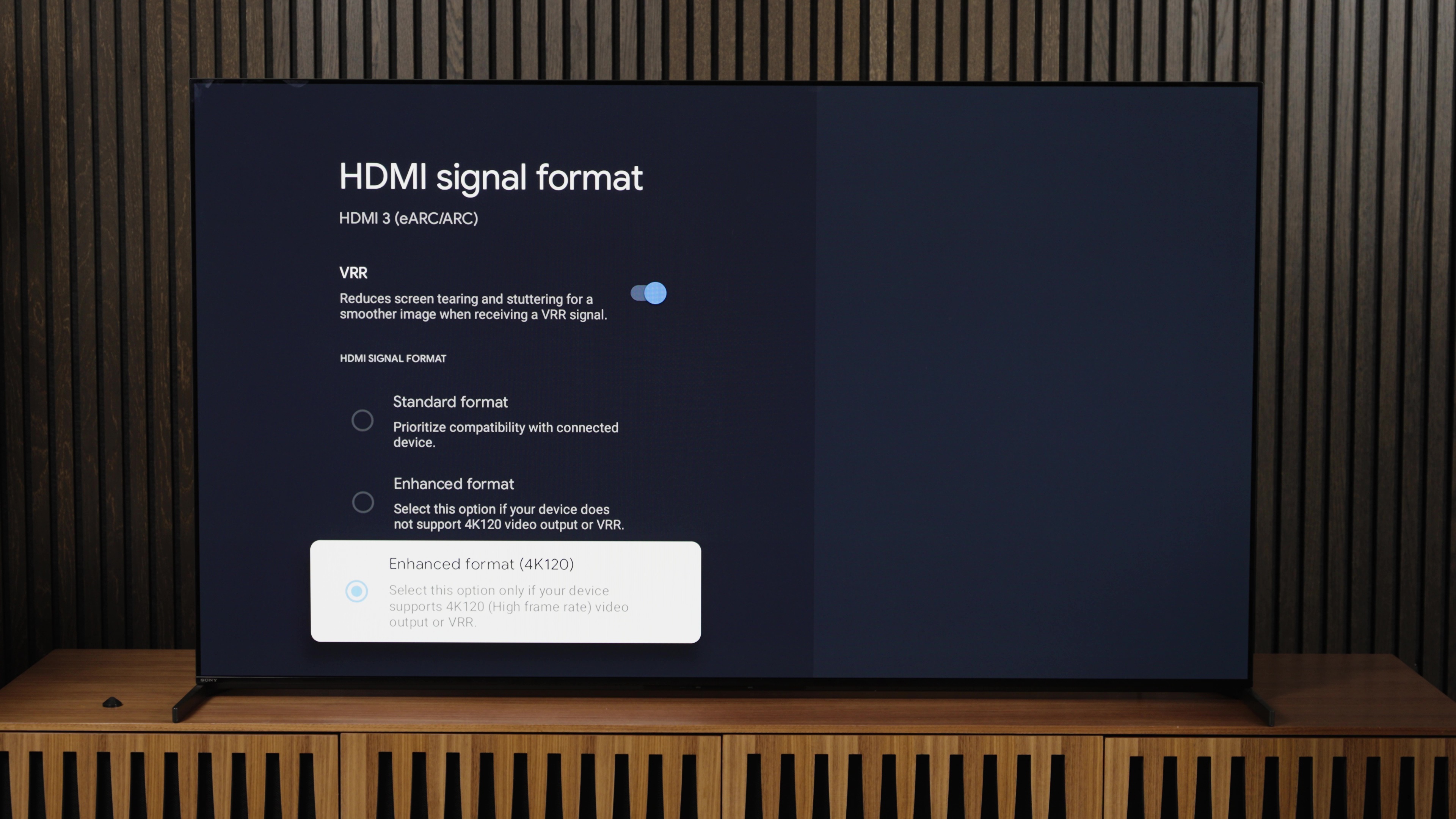 Sony TV settings