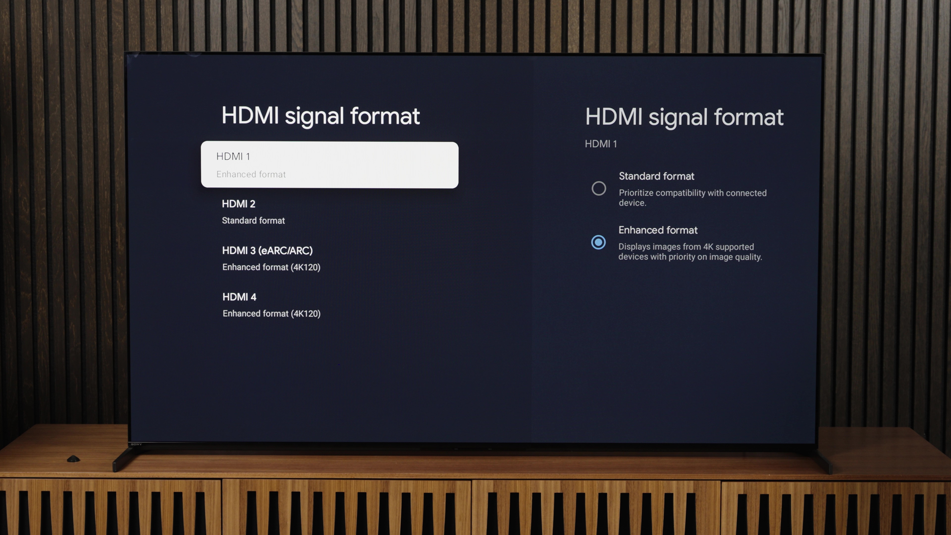 Sony TV settings