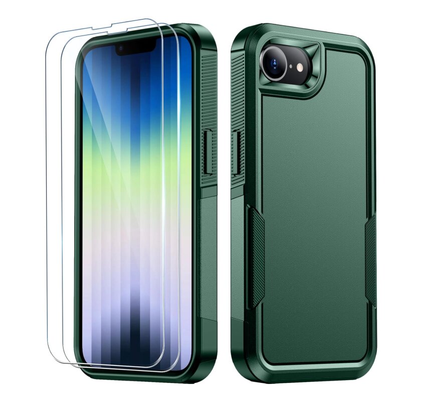 Grüne Spidercase stoßfeste Hülle für das iPhone 16e